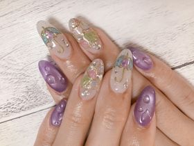 		スカルプチュア。梅雨ネイル。