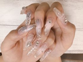 		スカルプチュア。クリア系ぷっくりアート。